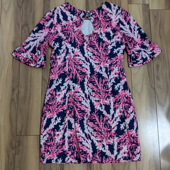EXCELLENT Cond!! Lilly Pulitzer Fiesta Stretch Dress Nauti Navy Beyond The Sea 6 - Picture 3 of 16